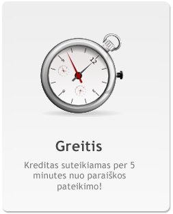 PaskolosTau kreditas suteikiamas per 5 minutes