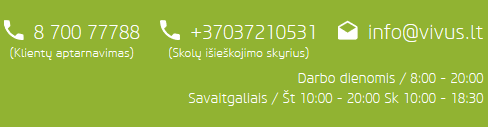 Vivus.lt kontaktai darbo laikas Vivus.lt kontaktai darbo laikas